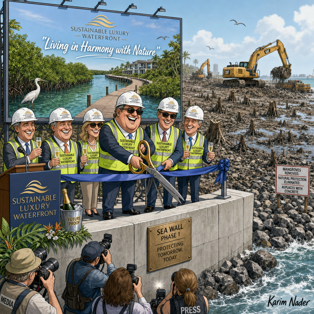 Ribbon-Cutting the Sea Wall