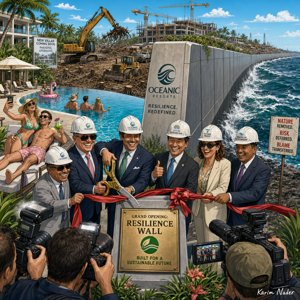 Ribbon-Cutting the Sea Wall