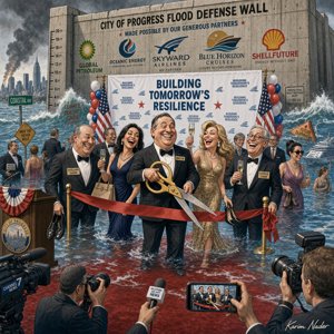 Ribbon-Cutting the Flood Wall