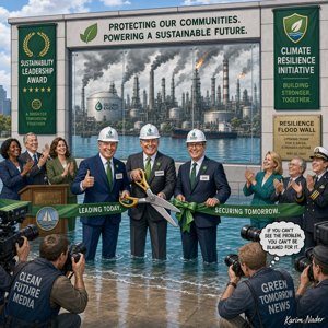 Ribbon-Cutting the Flood Wall